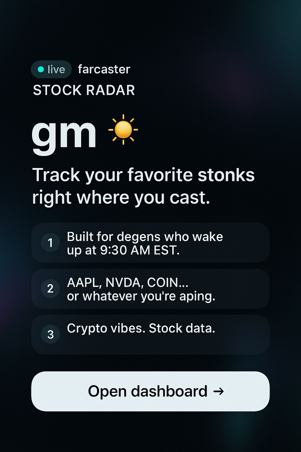 Stock Prices - Farcaster Mini Apps